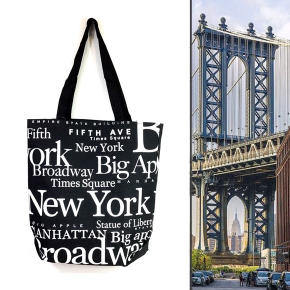 NY Graphic Canvas Tote Bag - Picture 3 of 4